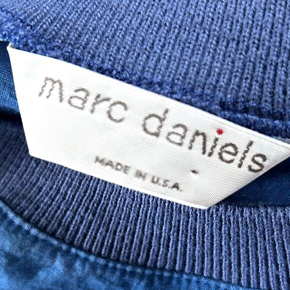 Vintage 80s American Made Sweatshirt Mens L Blue Marc Daniels Light Sweater USA - Picture 5 of 8